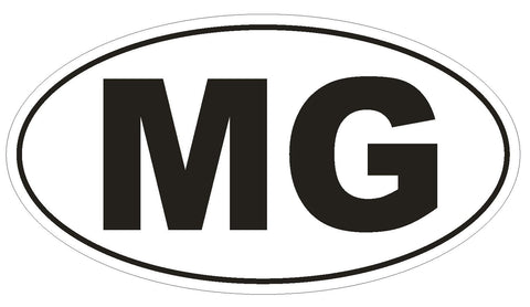 MG Madagascar Country Code Oval Bumper Sticker or Helmet Sticker D1046 - Winter Park Products