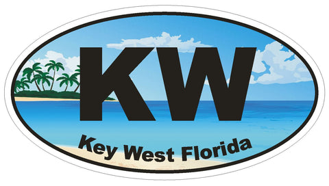 Key West Florida Oval Bumper Sticker or Helmet Sticker D1129 - Winter Park Products