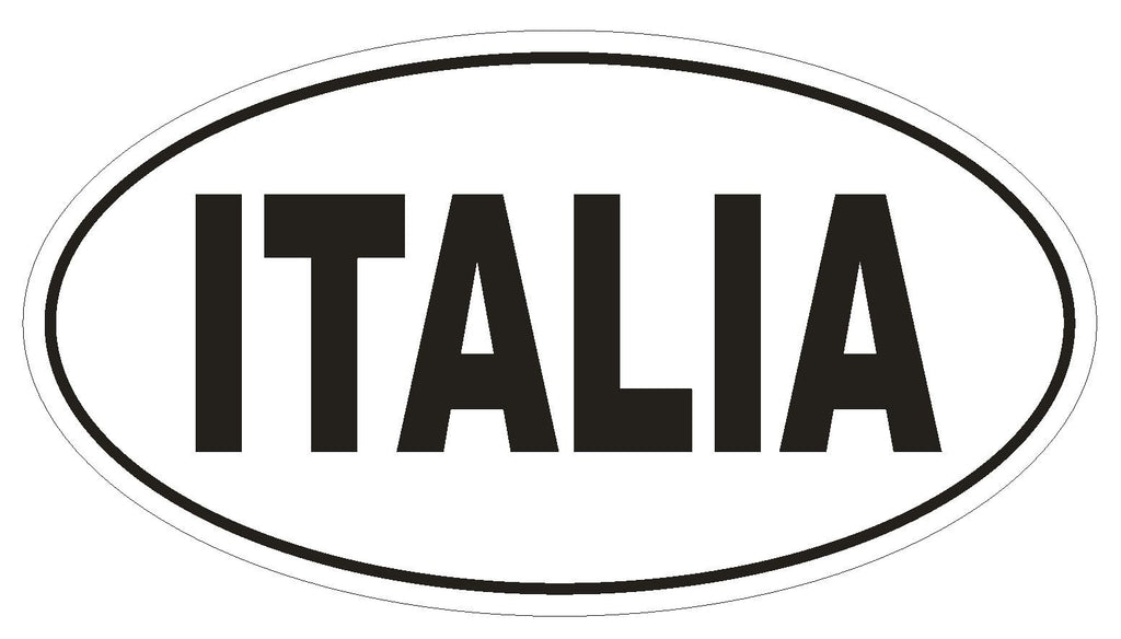 ITALIA Country Code Oval Bumper Sticker or Helmet Sticker D929 Italy - Winter Park Products