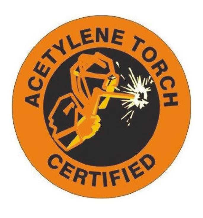 Acetylene Torch Certified Hard Hat Decal Hardhat Sticker Helmet Label H231 - Winter Park Products