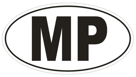 MP Northern Mariana Islands Country Code Oval Bumper or Helmet Sticker D1016 - Winter Park Products