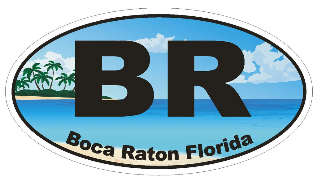 Boca Raton Florida Florida Oval Bumper Sticker or Helmet Sticker D1133 - Winter Park Products