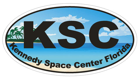 Kennedy Space Center Florida Oval Bumper Sticker or Helmet Sticker D1137 - Winter Park Products