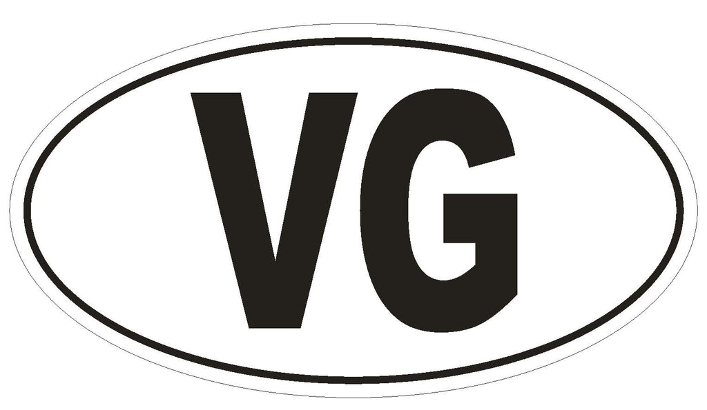 VG British Virgin Islands Country Code Oval Bumper or Helmet Sticker D911 - Winter Park Products