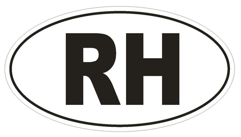 RH Haiti Country Code Oval Bumper Sticker or Helmet Sticker D1027 - Winter Park Products