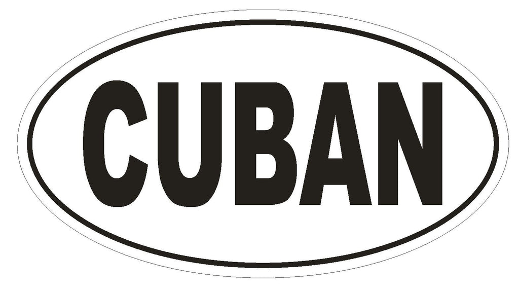 CUBAN Country Code Oval Bumper Sticker or Helmet Sticker D983 - Winter Park Products