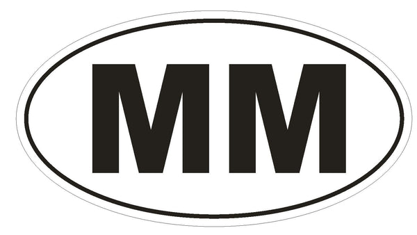 MM Myanmar Country Code Oval Bumper Sticker or Helmet Sticker D1057 ...