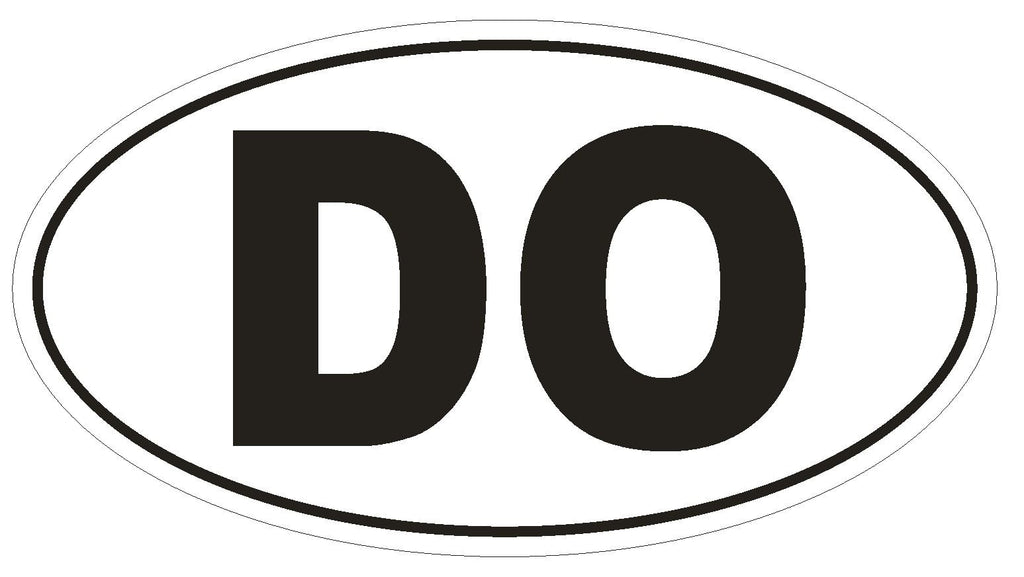 DO Dominican Republic Country Code Oval Bumper Sticker or Helmet Sticker D905 - Winter Park Products