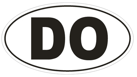 DO Dominican Republic Country Code Oval Bumper Sticker or Helmet Sticker D905 - Winter Park Products