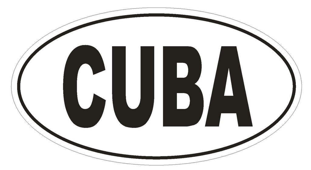 CUBA Country Code Oval Bumper Sticker or Helmet Sticker D982 - Winter Park Products