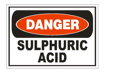 Danger Sulphuric Acid Sticker Safety Sign Decal Label D870 - Winter Park Products