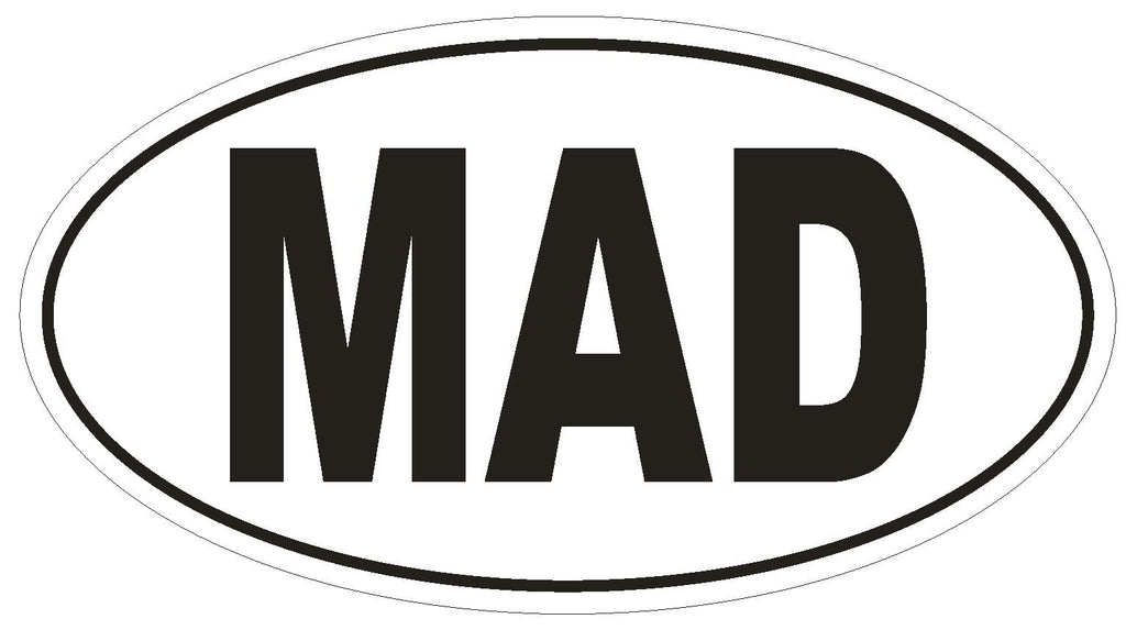 MAD Madrid Country Code Oval Bumper Sticker or Helmet Sticker D922 - Winter Park Products