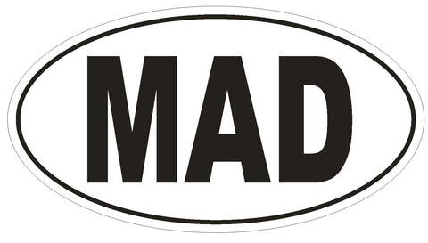 MAD Madrid Country Code Oval Bumper Sticker or Helmet Sticker D922 - Winter Park Products