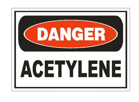 Danger Acetylene Sticker Safety Sign Decal Label D874 - Winter Park Products