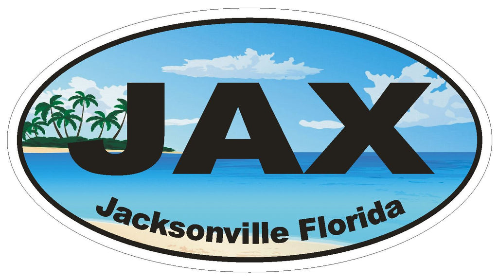 JAX Jacksonville Florida Oval Bumper Sticker or Helmet Sticker D1147 - Winter Park Products