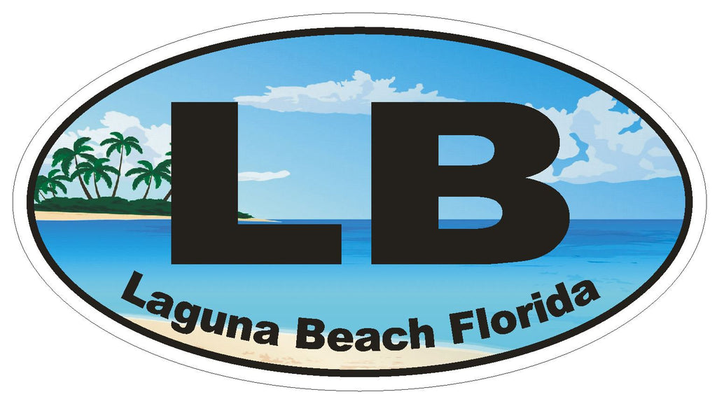 Laguna Beach Florida Oval Bumper Sticker or Helmet Sticker D1150 - Winter Park Products