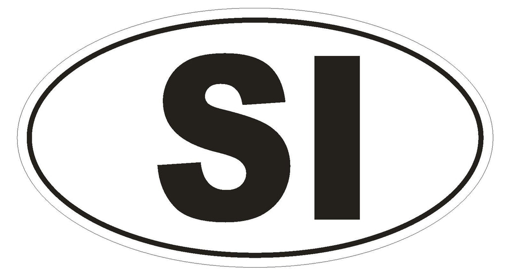 SI Slovenia Country Code Oval Bumper Sticker or Helmet Sticker D987 - Winter Park Products