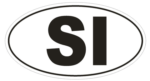 SI Slovenia Country Code Oval Bumper Sticker or Helmet Sticker D987 - Winter Park Products