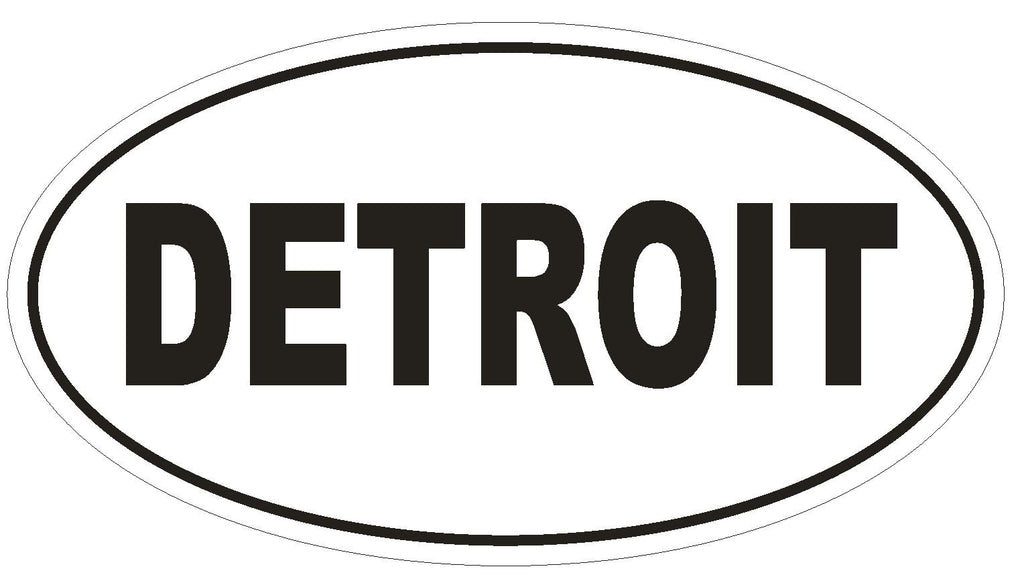 DETROIT City Code Oval Bumper Sticker or Helmet Sticker D952 Michigan - Winter Park Products