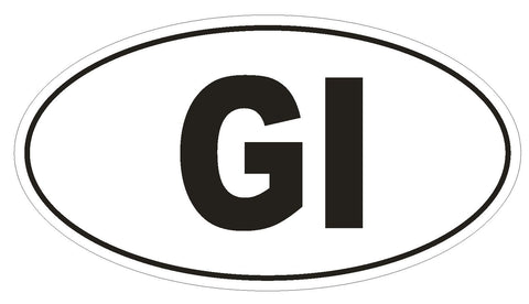 GI Gibraltar Country Code Oval Bumper Sticker or Helmet Sticker D975 - Winter Park Products