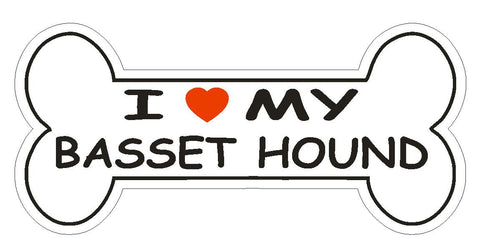Love My Basset Hound Bumper Sticker or Helmet Sticker D838 Dog Bone Pet Lover - Winter Park Products