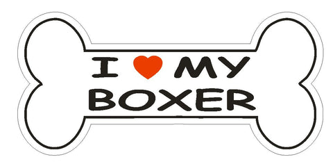 Love My Boxer Bumper Sticker or Helmet Sticker D836 Dog Bone Pet Lover - Winter Park Products