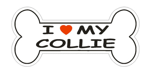 Love My Collie Bumper Sticker or Helmet Sticker D847 Dog Bone Pet Lover - Winter Park Products