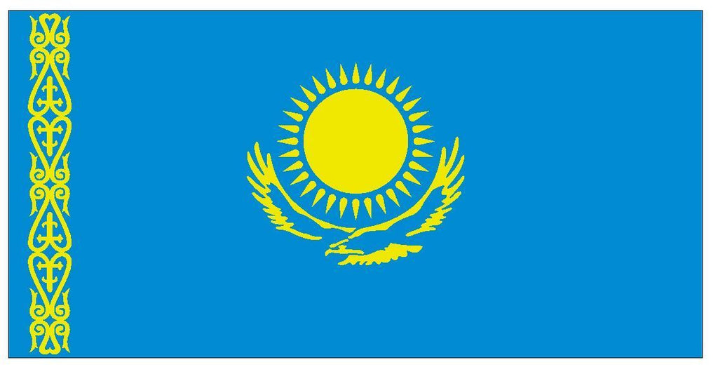 KAZAKHSTAN Vinyl International Flag DECAL Sticker MADE IN THE USA F255 - Winter Park Products