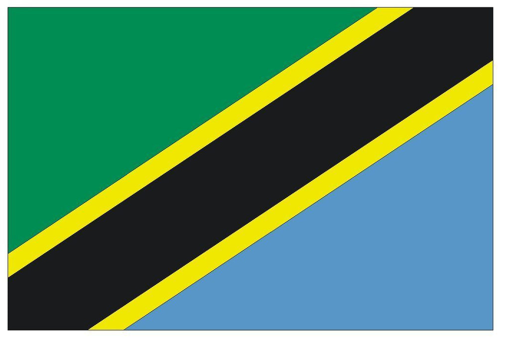 TANZANIA Vinyl International Flag DECAL Sticker MADE IN THE USA F492 - Winter Park Products