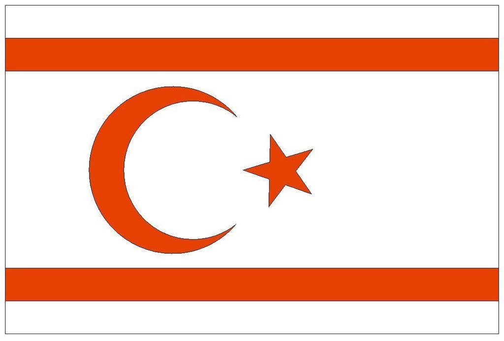 NORTHERN CYPRUS Vinyl International Flag DECAL Sticker USA MADE F358 - Winter Park Products