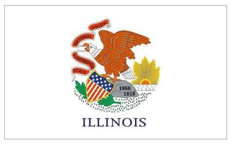 ILLINOIS Vinyl State Flag DECAL Sticker MADE IN THE USA F225 - Winter Park Products
