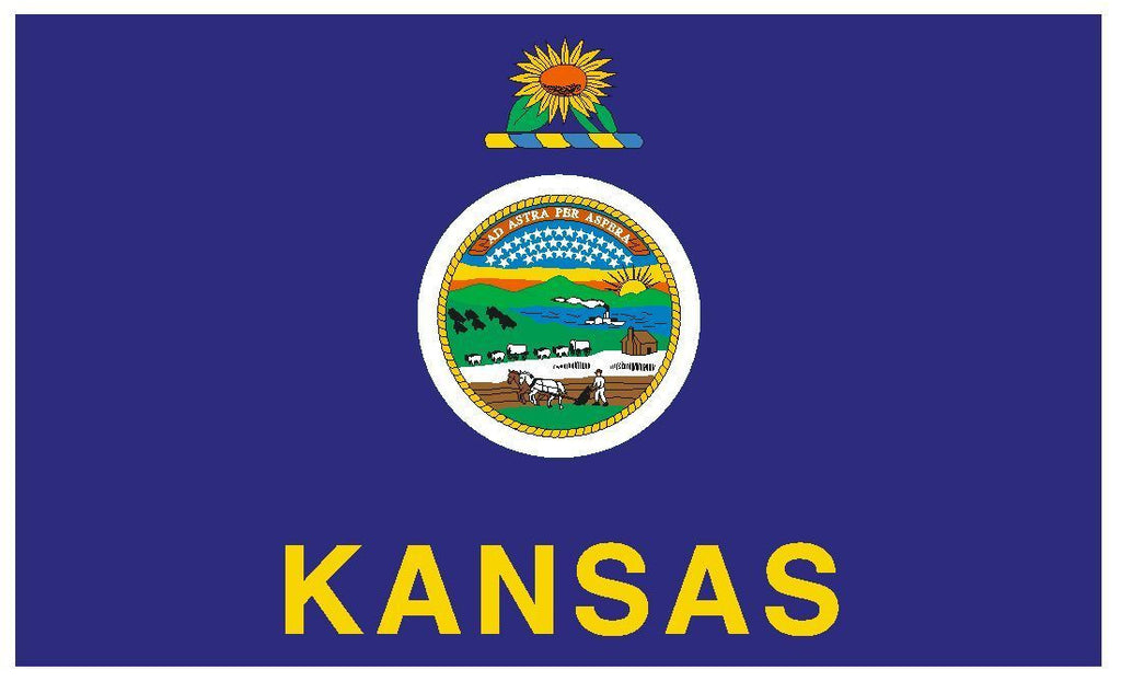 KANSAS Vinyl State Flag DECAL Sticker MADE IN THE USA F251 - Winter Park Products
