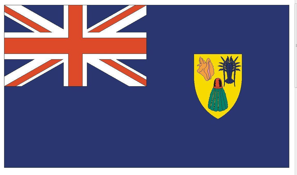 TURKS AND CAICOS Vinyl International Flag DECAL Sticker MADE IN THE USA F518 - Winter Park Products