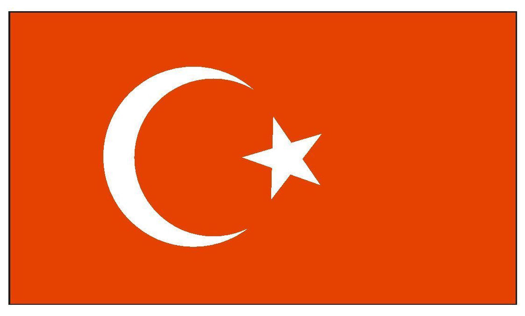 TURKEY Vinyl International Flag DECAL Sticker MADE IN THE USA F515 - Winter Park Products