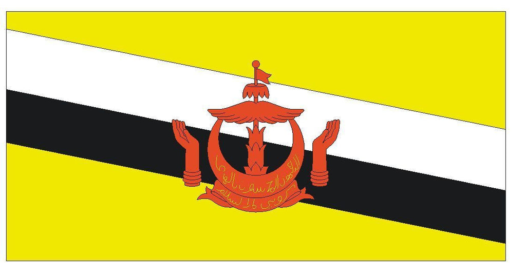 BRUNEI Flag Vinyl International Flag DECAL Sticker MADE IN USA F72 - Winter Park Products