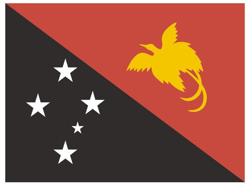 PAPUA NEW GUINEA Vinyl International Flag DECAL Sticker MADE IN THE USA F387 - Winter Park Products