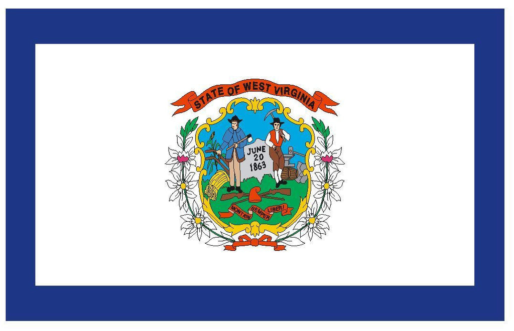 WEST VIRGINIA Vinyl State Flag DECAL Sticker MADE IN THE USA F552 - Winter Park Products
