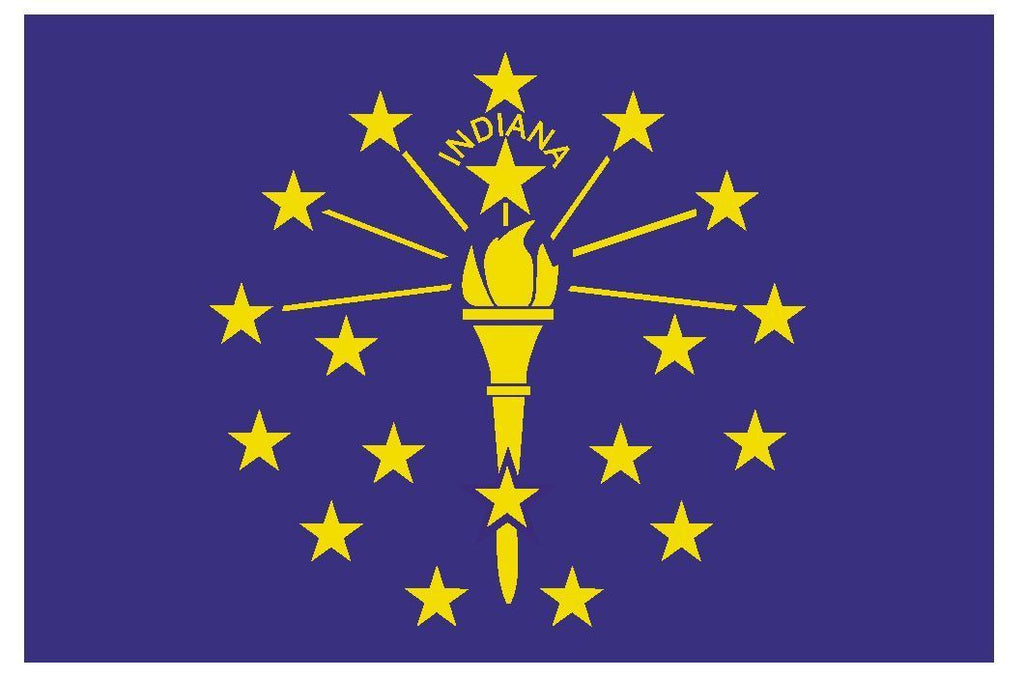 INDIANA Vinyl State Flag DECAL Sticker MADE IN THE USA F228 - Winter Park Products