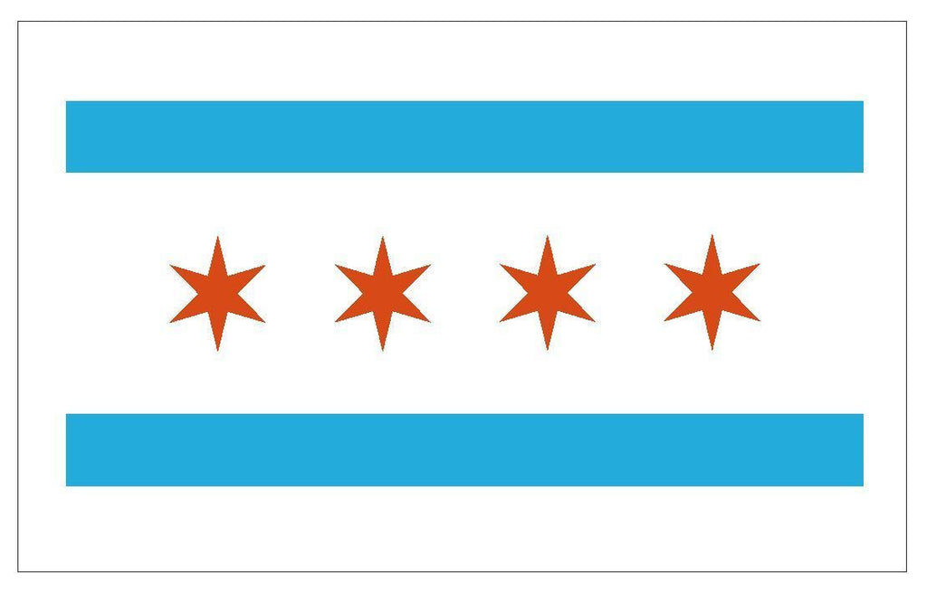 CITY OF CHICAGO Flag Vinyl International Flag DECAL Sticker MADE IN USA F93 - Winter Park Products