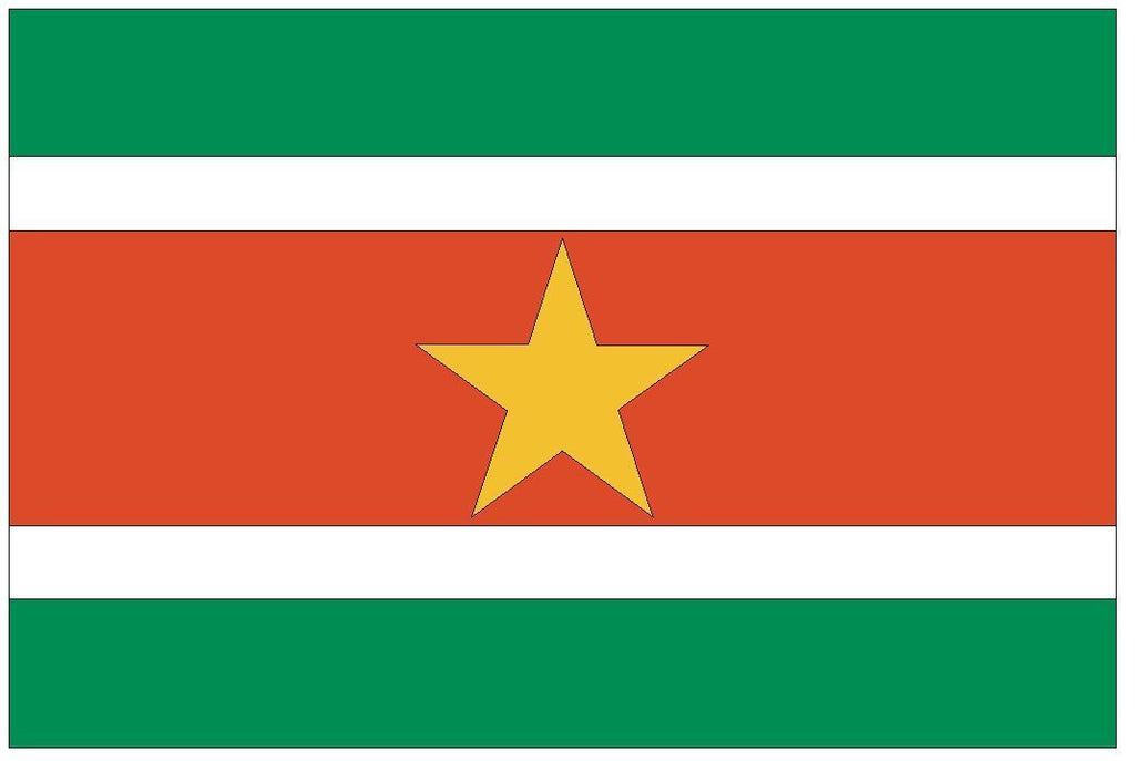 SURINAME Vinyl International Flag DECAL Sticker MADE IN THE USA F484 - Winter Park Products