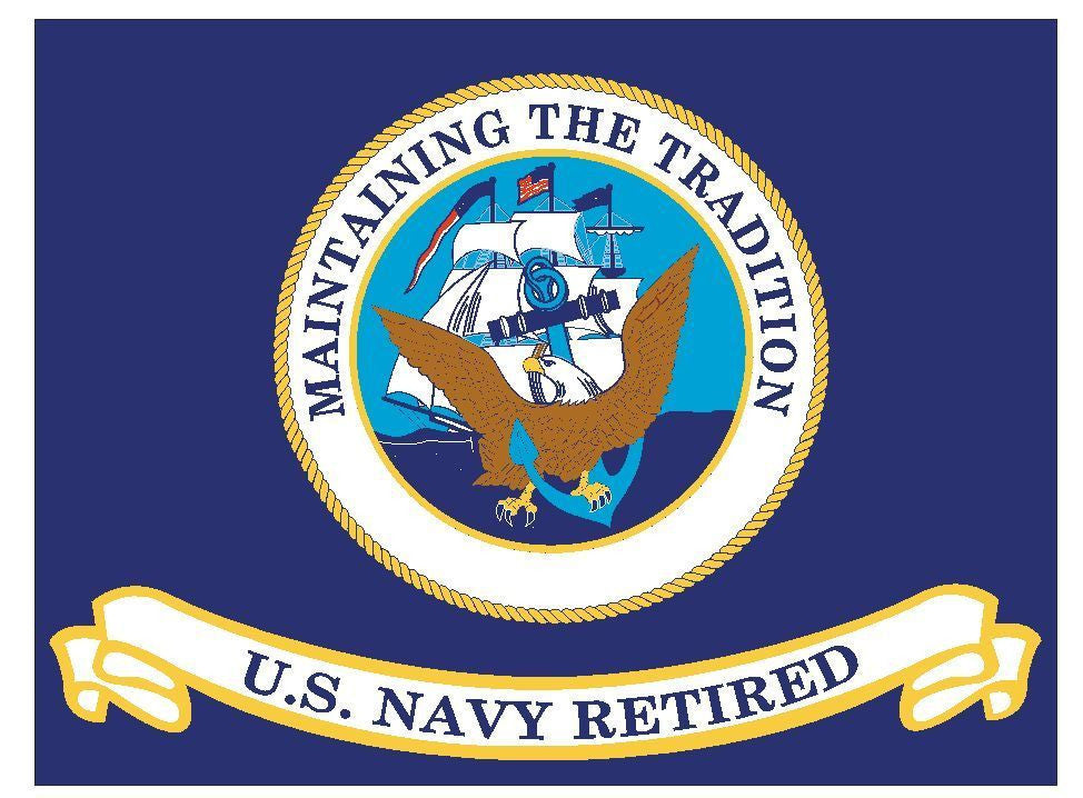 United States Navy Retired Vinyl Military Flag DECAL Sticker MADE IN USA F583 - Winter Park Products