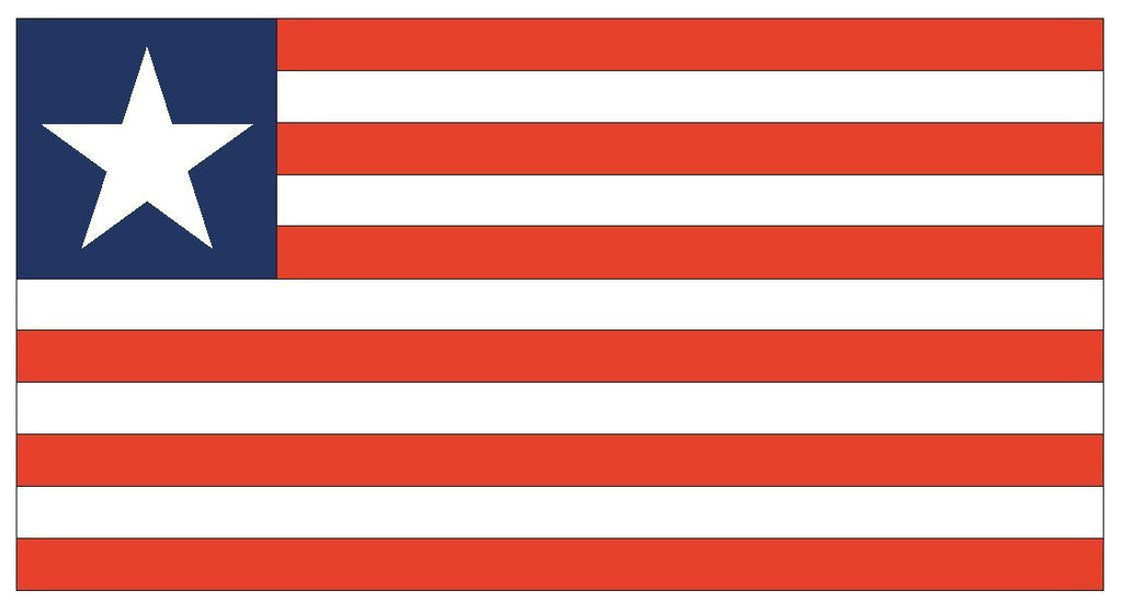 LIBERIA Vinyl International Flag DECAL Sticker MADE IN THE USA F280 - Winter Park Products