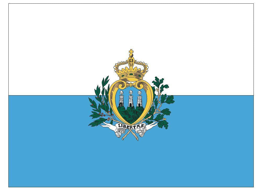SAN MARINO Vinyl International Flag DECAL Sticker MADE IN THE USA F438 - Winter Park Products
