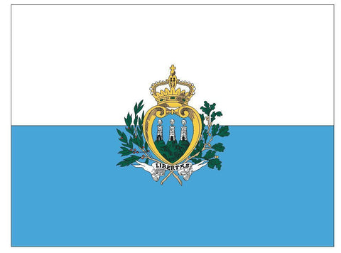 SAN MARINO Vinyl International Flag DECAL Sticker MADE IN THE USA F438 - Winter Park Products
