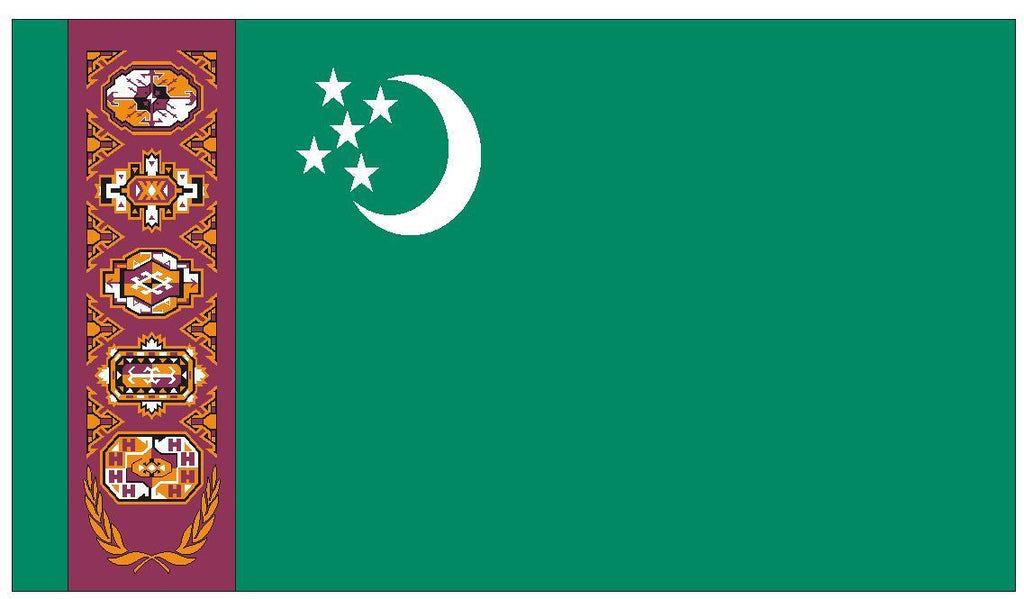 TURKMENISTAN Vinyl International Flag DECAL Sticker MADE IN THE USA F516 - Winter Park Products