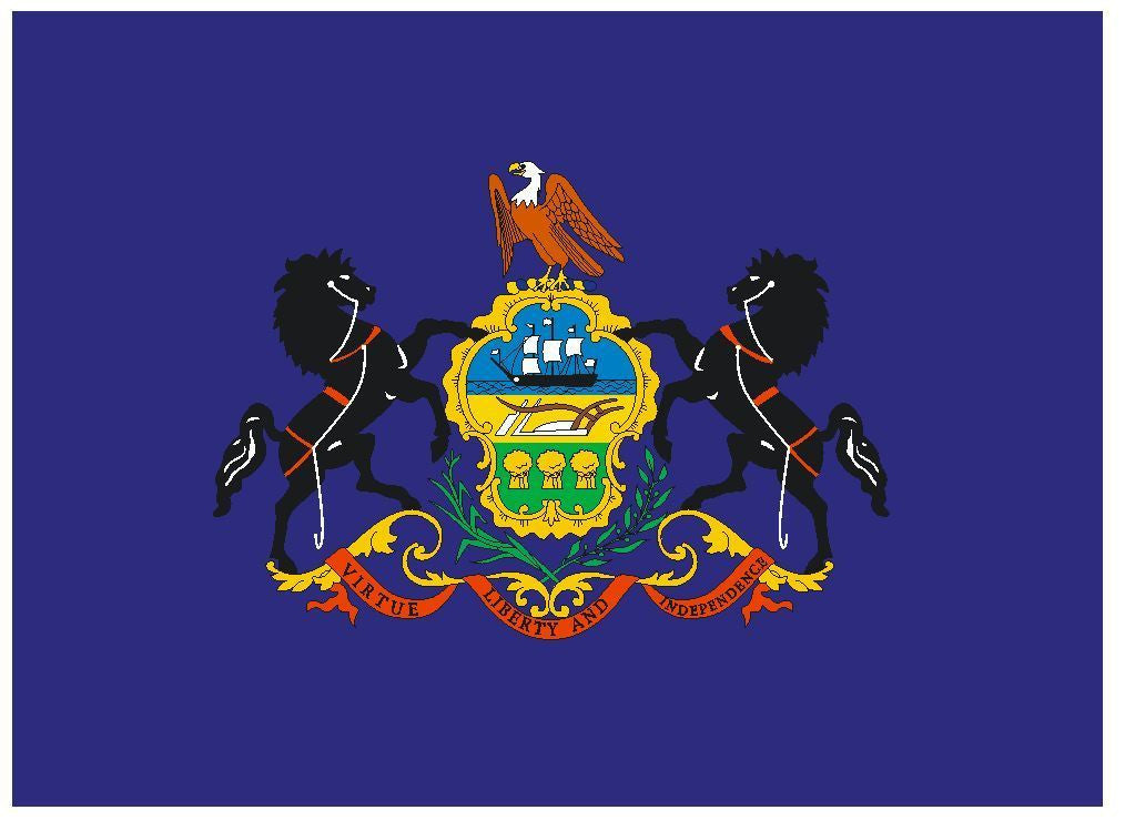 PENNSYLVANIA Vinyl State Flag DECAL Sticker MADE IN THE USA F390 - Winter Park Products