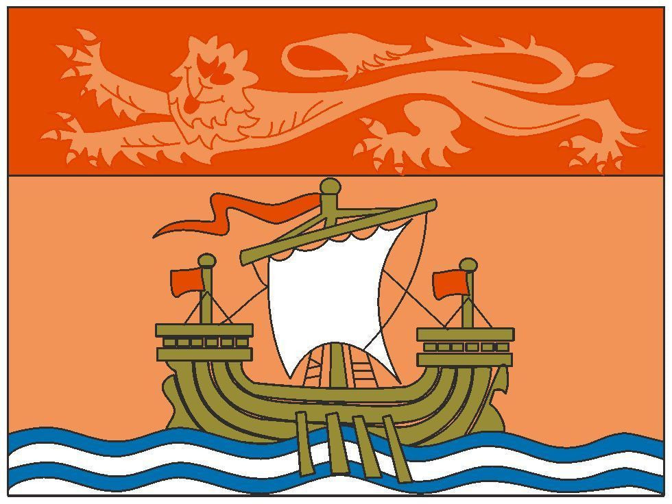 NEW BRUNSWICK Vinyl International Flag DECAL Sticker MADE IN THE USA F341 - Winter Park Products