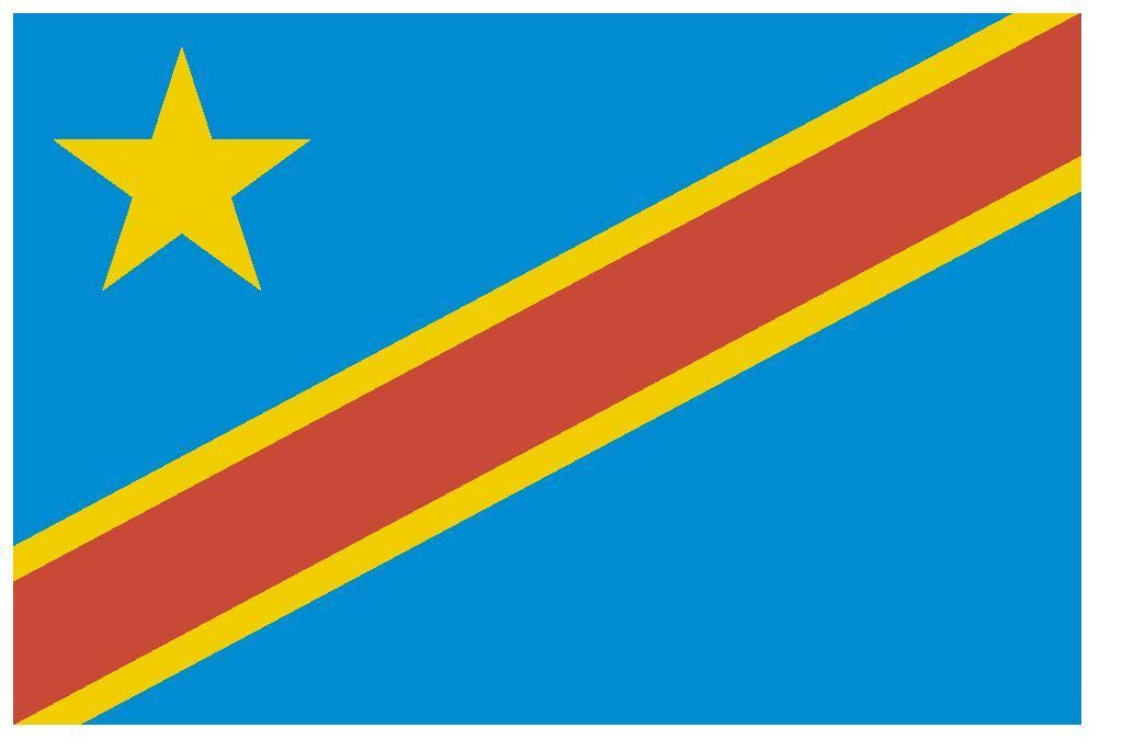 CONGO Vinyl International Flag DECAL Sticker MADE IN THE USA F112 - Winter Park Products