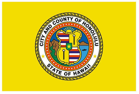 Honolulu Hawaii Vinyl City Flag DECAL Sticker MADE IN USA F573 - Winter Park Products