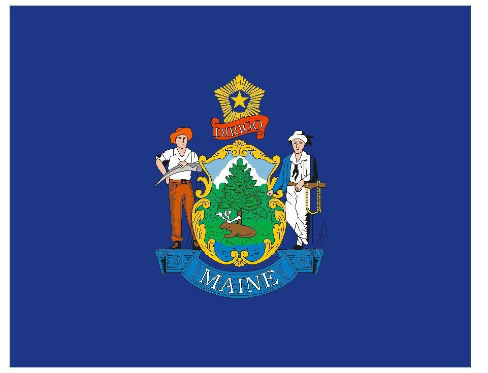 MAINE Vinyl State Flag DECAL Sticker MADE IN THE USA F296 - Winter Park Products